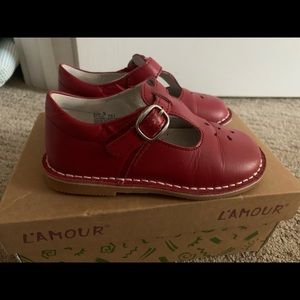 L’Amour girls red Mary Janes 9